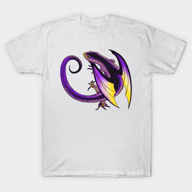 Enby Pride Dragon T-Shirt by AlanaReneArt